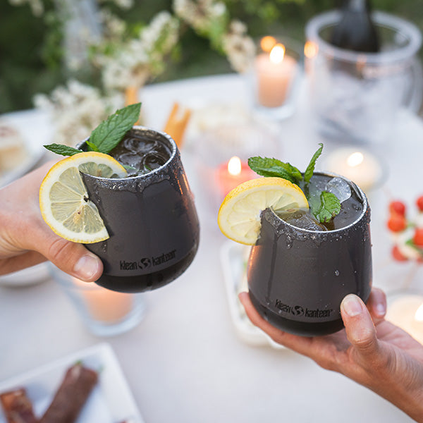 Wine tumblers with cocktails