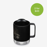 12oz Camp Mug - black mountain graphic - 2 for $40