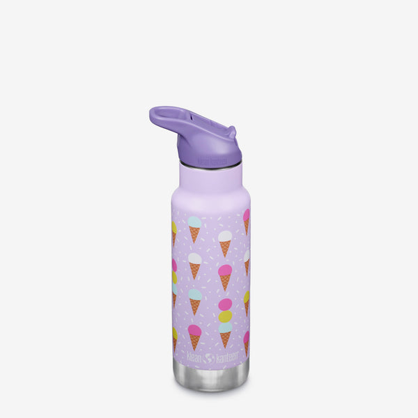 12oz Kids' Insulated Water Bottle - Ice Cream graphic