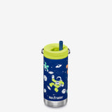 12 oz Insulated Water Bottle with Straw Lid - Space Case design