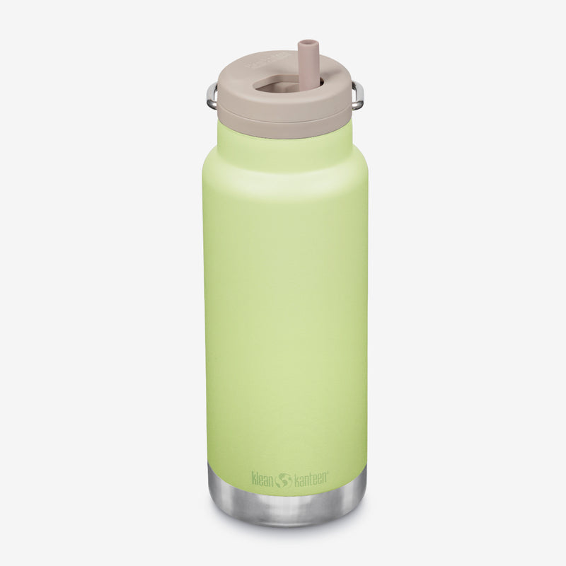 32 oz Water Bottle with Straw - Shadow Lime green