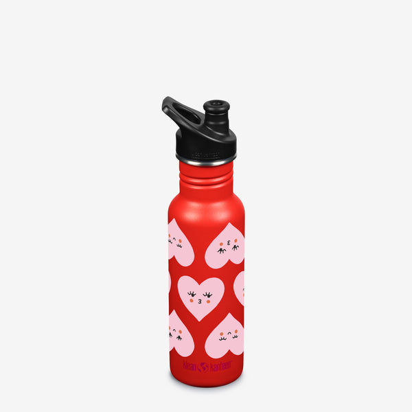 Limited Edition 18oz Classic Water Bottle with Sport Cap - Heart Faces