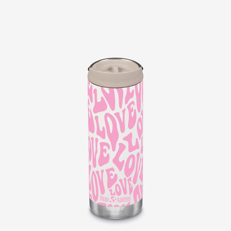 Limited Edition 16 oz TKWide Insulated Coffee Tumbler with Café Cap - Love Love Love