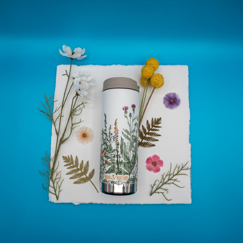 16oz Coffee Tumbler - Flowers graphic