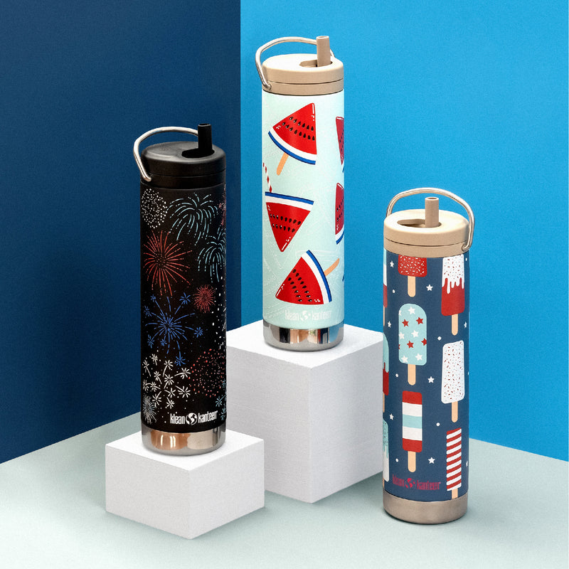 20oz Water Bottle with Twist Cap - Summer 4th of July Graphics