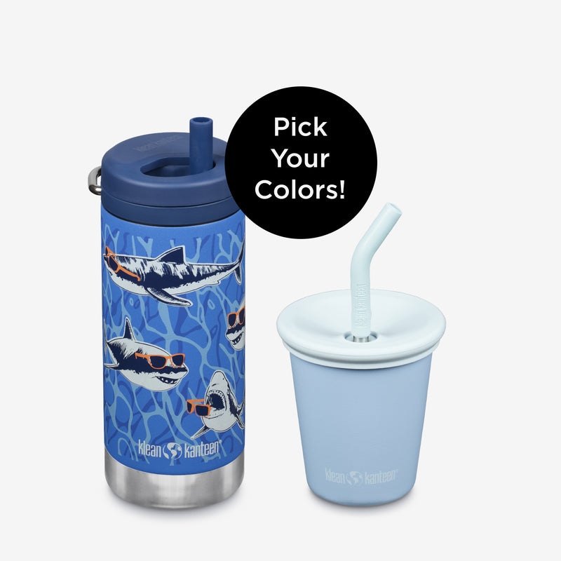 Kid's Sippy Cup and Wide Water Bottle Set