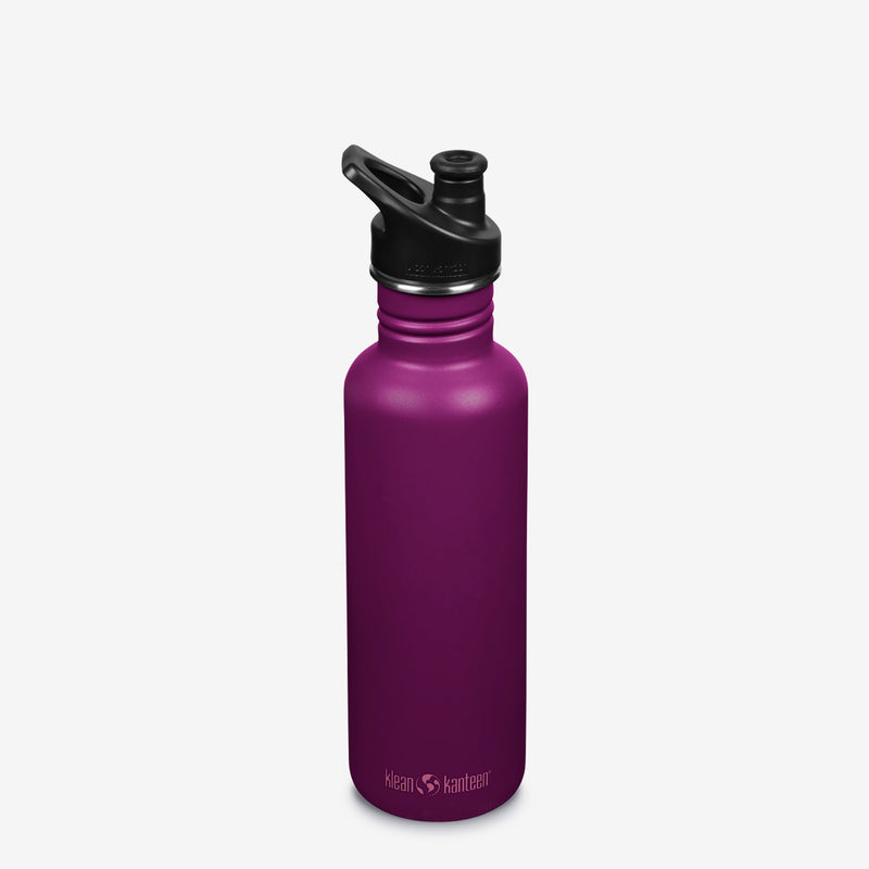 Antique Purple Flask Bottle w/Metal Cap