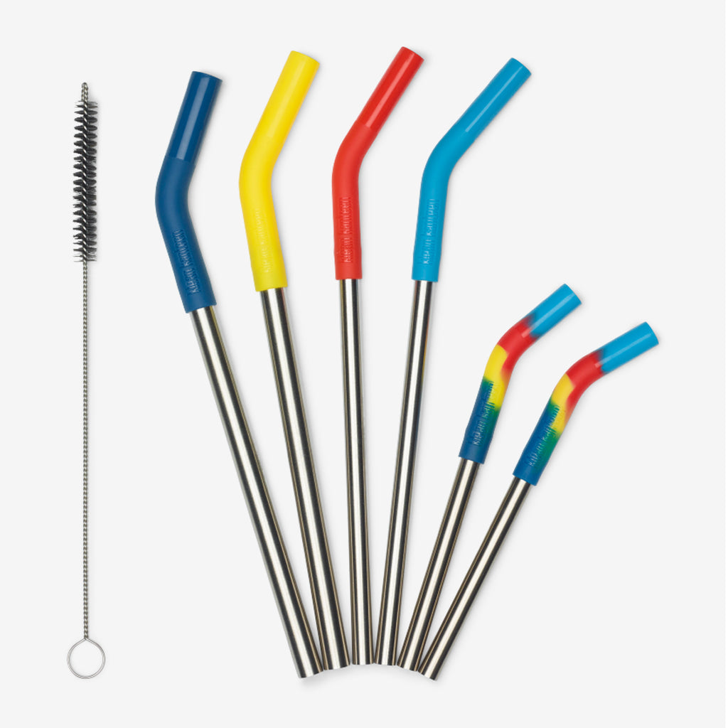 Reusable Metal Straws ( 6 Color ) With Pouch + Cleaner & FREE Shipping